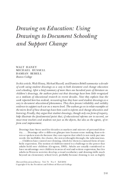 Drawing on Education: Using Drawings to Document Schooling .